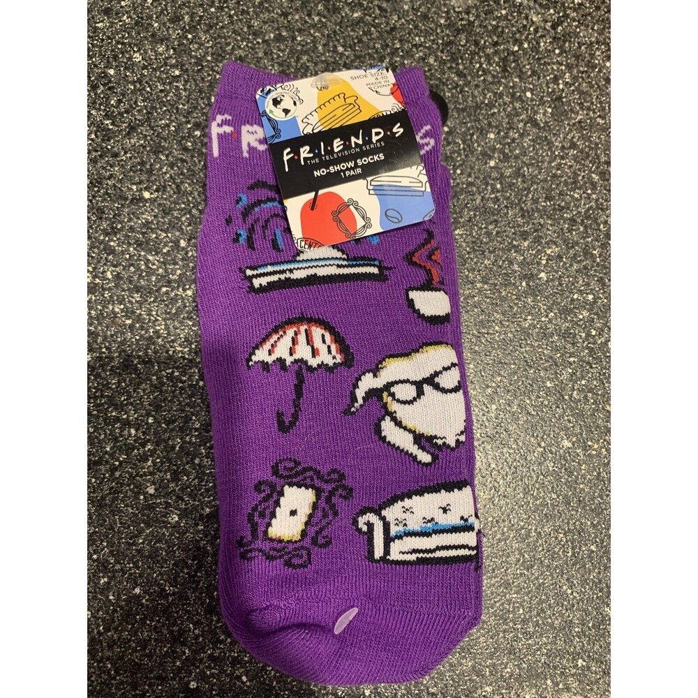 FRIENDS The Television Series Purple No Show Socks Shoe Size 4-10